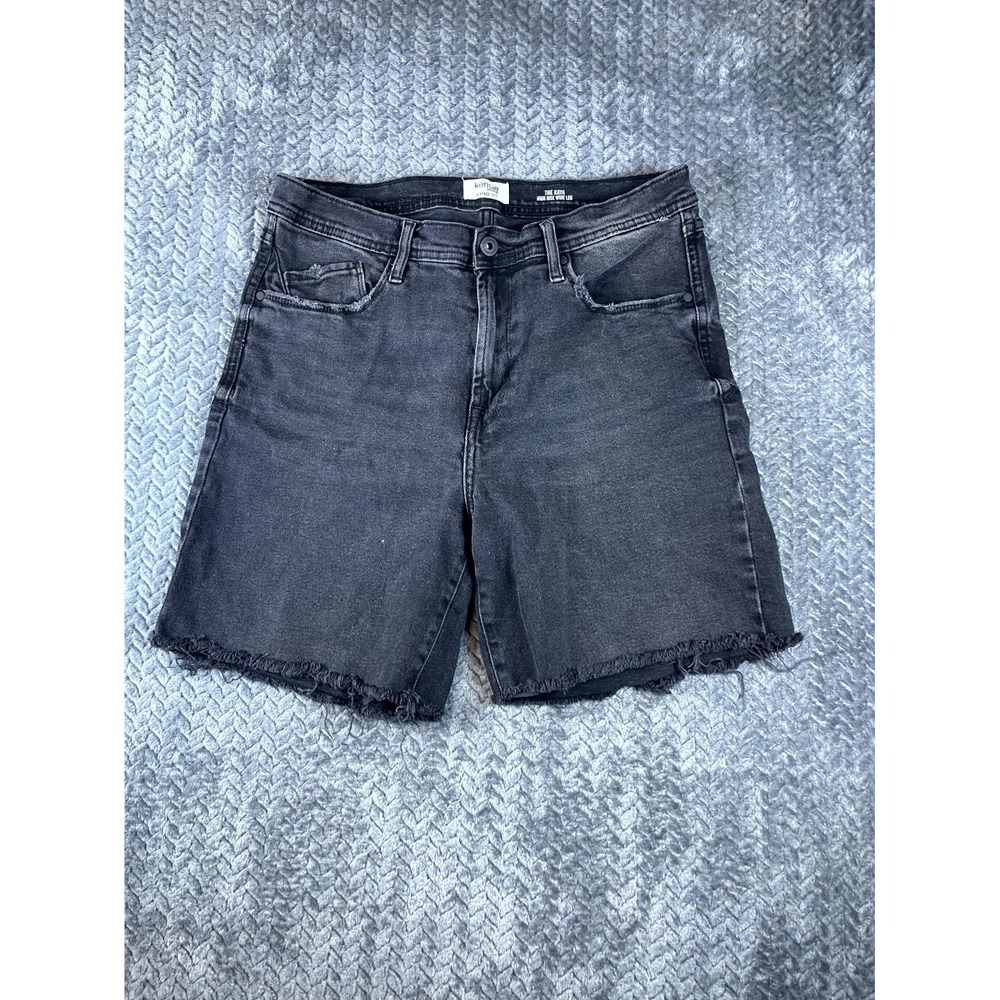 Kensie Vintage Luxe Jean Shorts Women's 12/31 Dark Gray Denim The Kaya High Rise